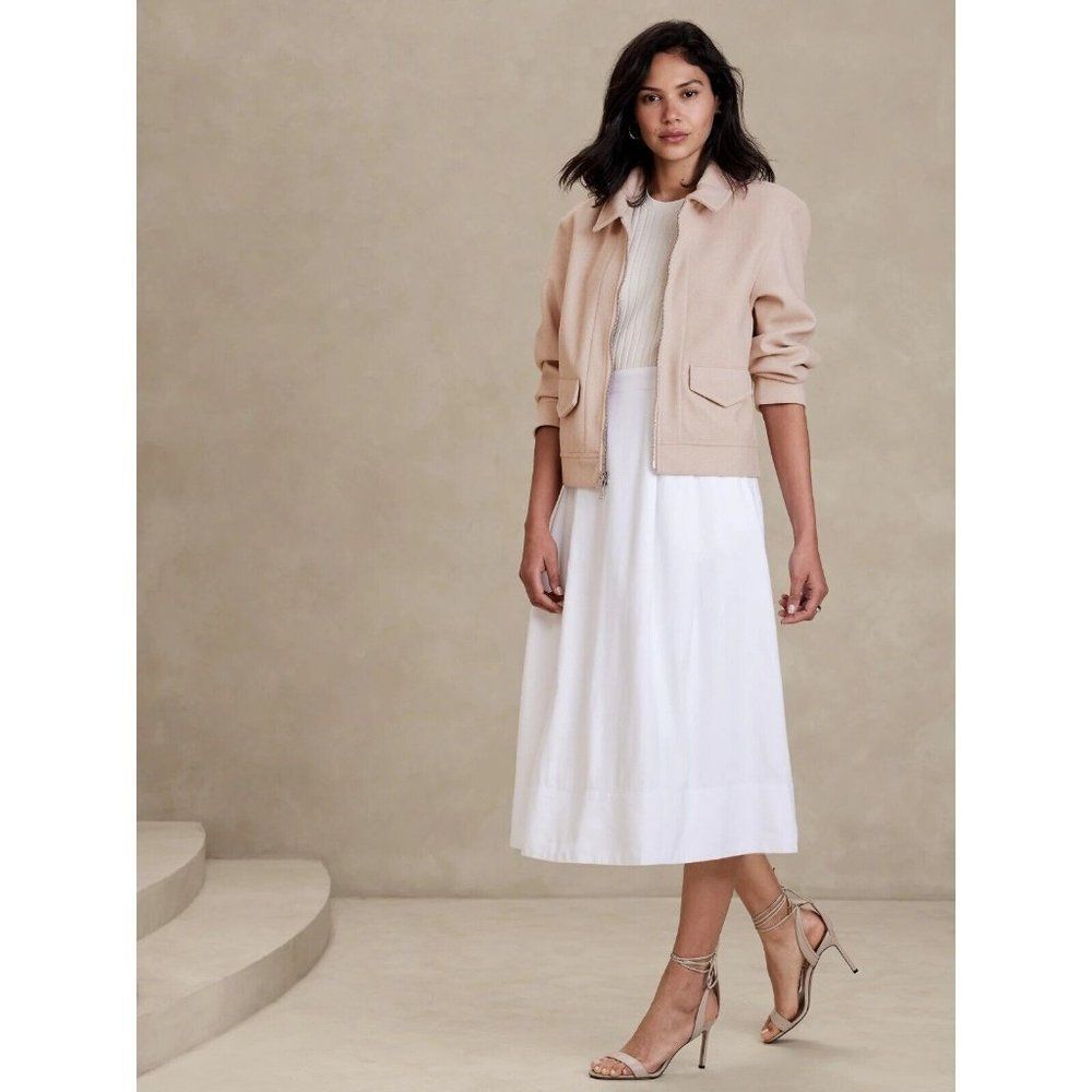 Banana Republic MELTON VOLUME-SLEEVE JACKET Beige Neutral XS